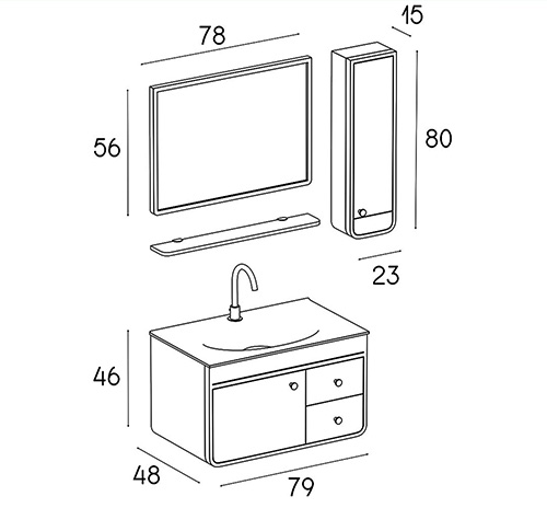 PVC vanity cabinet model D-8006